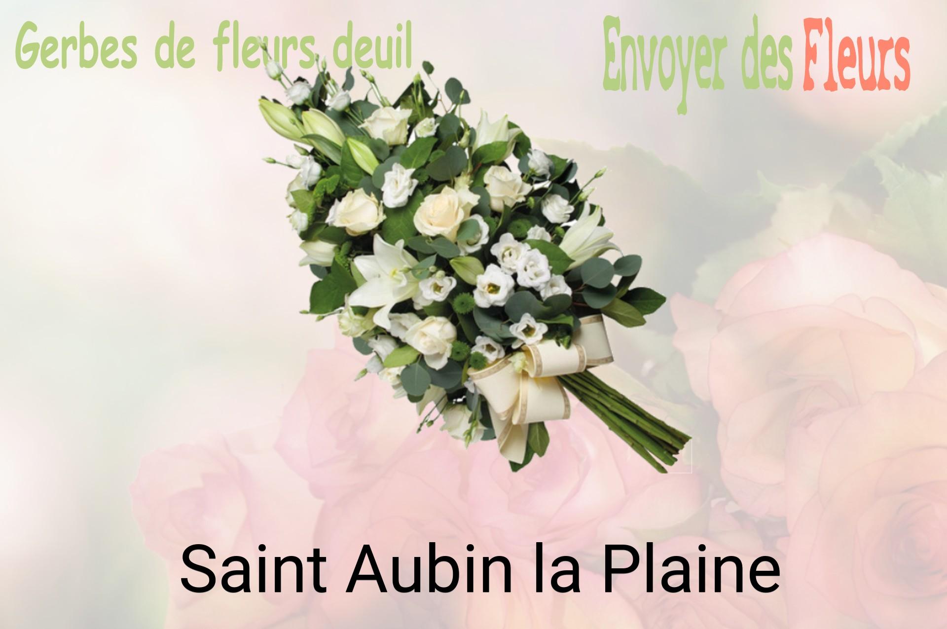 Gerbe de fleurs de deuil livrée à Saint-Aubin-la-Plaine